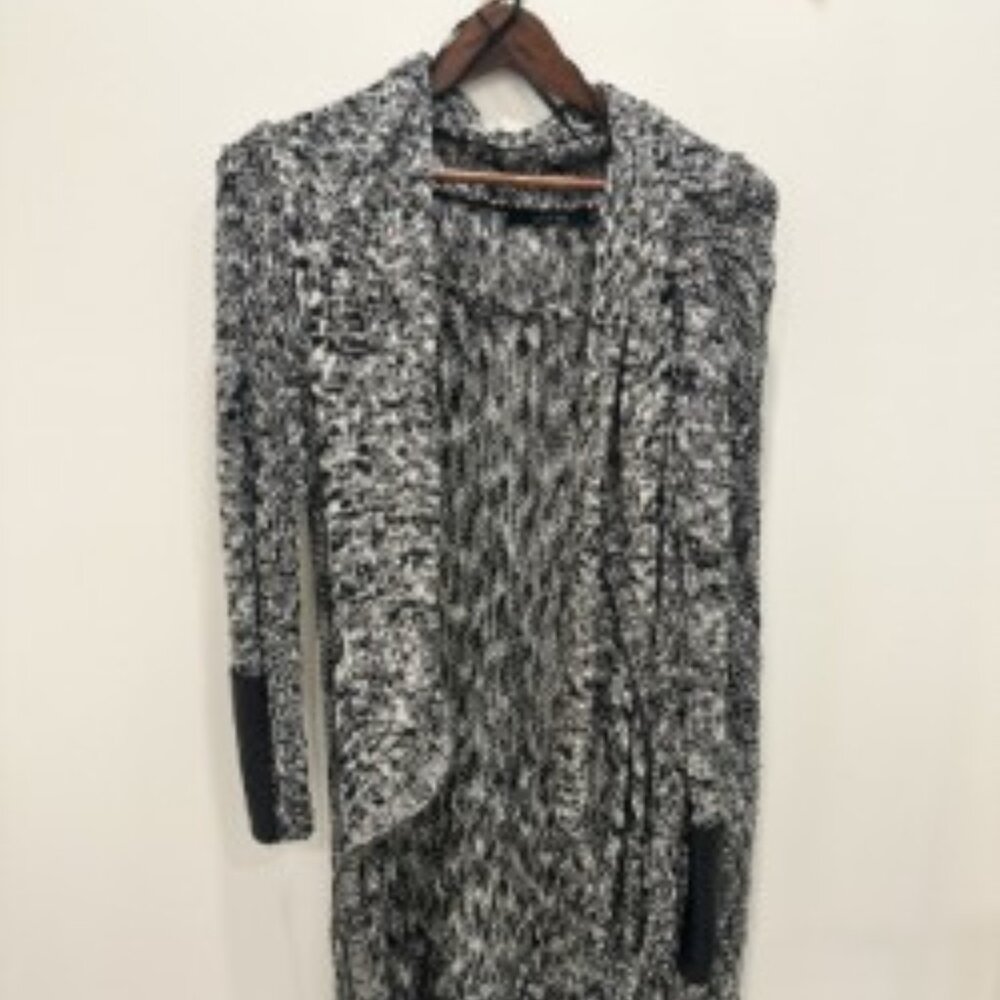 Ark & Co Sweater Cardigan with Faux Leather Sleeves Size M